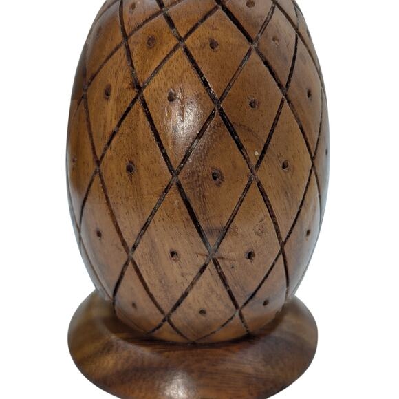 Mid-Century Modern VTG Leilani Monkey Pod Wood Pineapple Toothpick Holder - Picture 4 of 8
